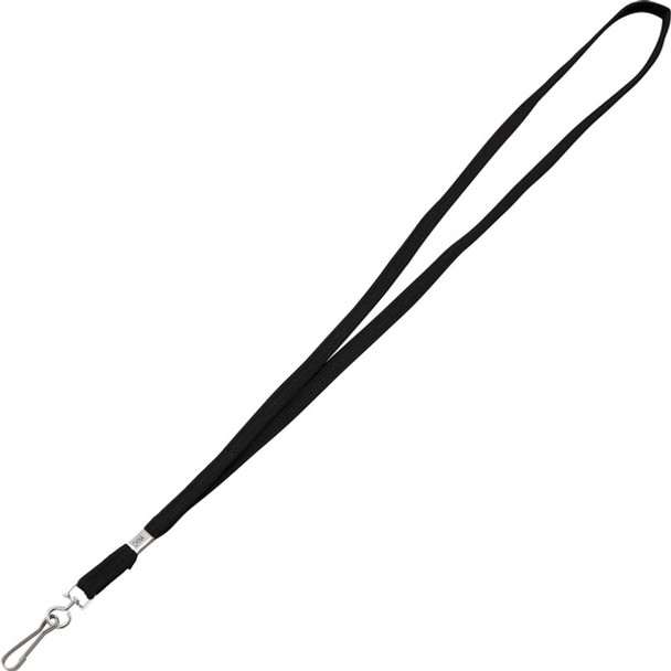 Advantus Metal Clasp Lanyard - 100 / Box - 36" Length - Black - Woven, Metal