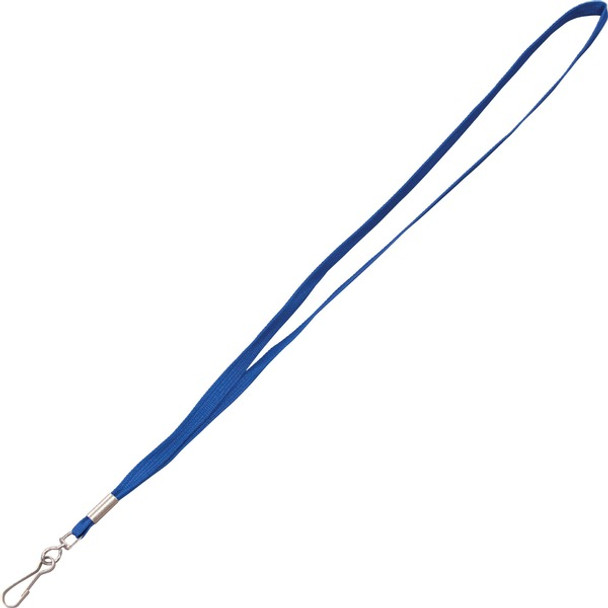 Advantus Metal Clasp Lanyard - 100 / Box - 36" Length - Blue - Woven, Metal