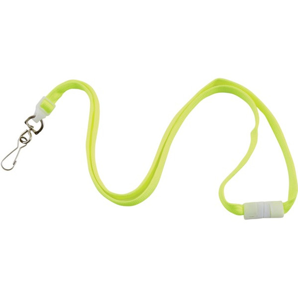 Advantus Neon Breakaway Lanyard - 12 / Pack - 0.5" Width x 36" Length - Neon Yellow