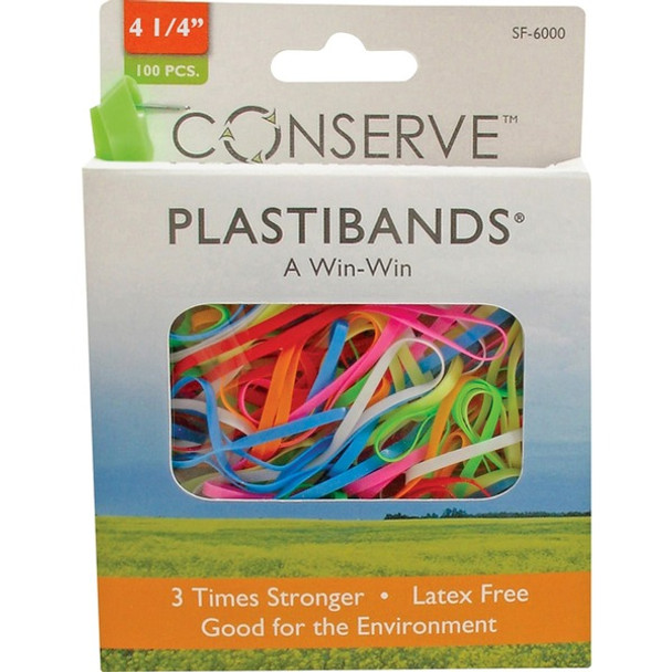 Conserve Plastibands - 4.3" Length - Latex-free - 100 / Box - Polyurethane - Assorted