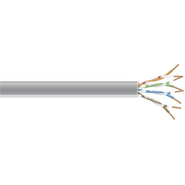 Black Box CAT6 250-MHz Solid Bulk Cable - 1000 ft Category 6 Network Cable for Network Device - First End: Bare Wire - Second End: Bare Wire - CMP, Plenum - 23 AWG - Gray - TAA Compliant