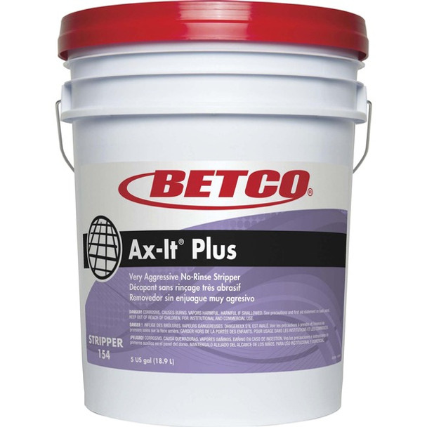 Betco Ax-It Plus No-Rinse Stripper - 640 fl oz (20 quart) - Pleasant Scent - 1 Each - Clear
