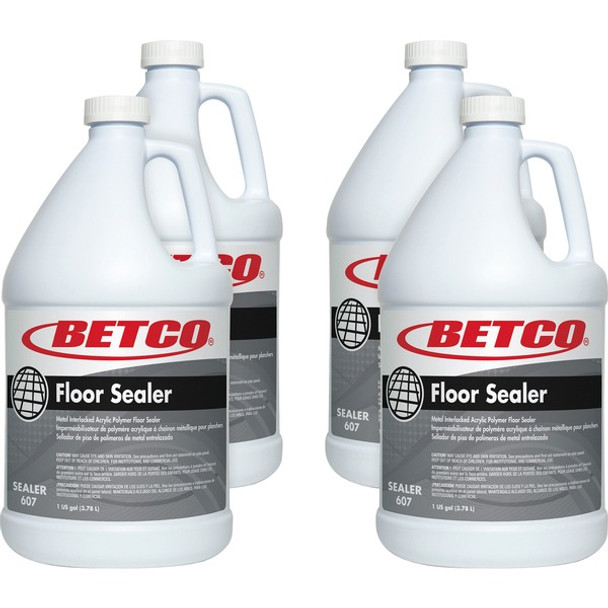 Betco Acrylic Floor Sealer - 128 fl oz (4 quart) - Characteristic Scent - 4 / Carton - Clear, Milky White