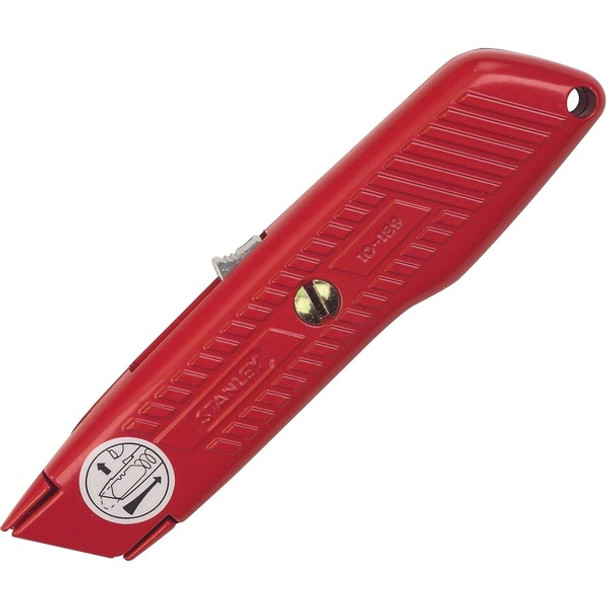 Stanley Self-retracting Utility Knife - 1 x Blade(s) - 5.63" Handle - Straight Cutting - 0.8" Height - Red