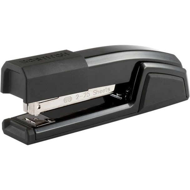 Bostitch Epic Antimicrobial Office Stapler - 25 Sheets Capacity - 210 Staple Capacity - Full Strip - 1/4" Staple Size - 1 Each - Black