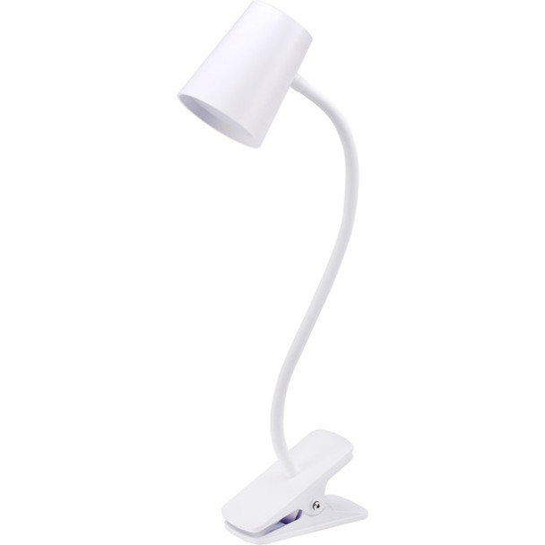 Bostitch Adjustable LED Clamp Light - 5.20 W LED Bulb - Adjustable, Flexible Neck, Adjustable Head - Silicone - Desk Mountable, Wall Mountable - White - for Desk, Cubicle, Home, Office, Classroom, Communal Area