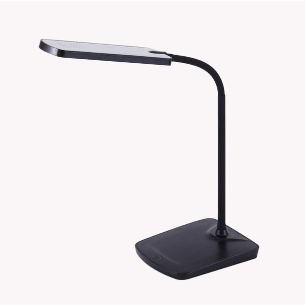 Bostitch Dimmable Gooseneck LED Lamp, Black - 5 W LED Bulb - Flexible, Dimmable, Adjustable - 500 lm Lumens - Silicone, Metal - Desk Mountable - Black - for Desk, Table, Indoor