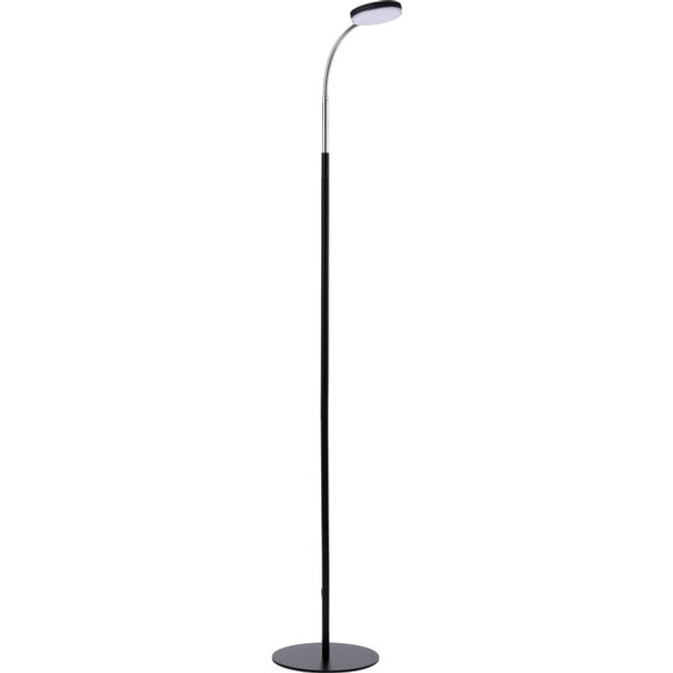 Bostitch Adjustable LED Floor Lamp - 52" Height - 4.50 W LED Bulb - Flexible Neck, Adjustable Head, Flicker-free, Glare-free Light, Weighted Base - Floor-mountable - Black - for Reading, Room, Office