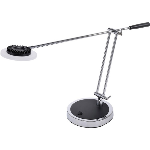 Bostitch Boom Arm Desk Lamp - 29.5" Height - 8 W LED Bulb - Polished Metal - Adjustable, Flicker-free, Glare-free Light, Eco-friendly - 450 lm Lumens - Desk Mountable - Chrome - for Office, Workspace, Room, Desk