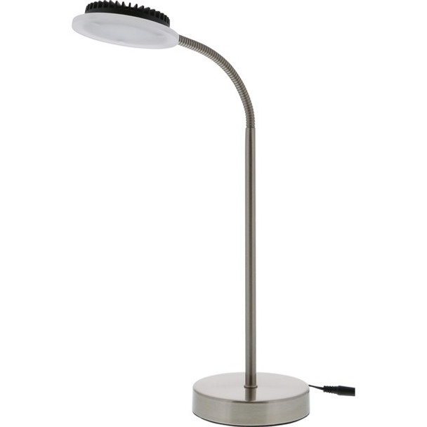 Bostitch Adjustable USB Desk Lamp, Gray - 8 W LED Bulb - Sand-polished Nickel - USB Charging, Gooseneck, Adjustable, Flicker-free, Glare-free Light, Flexible, Eco-friendly - 420 lm Lumens - Desk Mountable - Gray - for Outdoor, Office, Desk