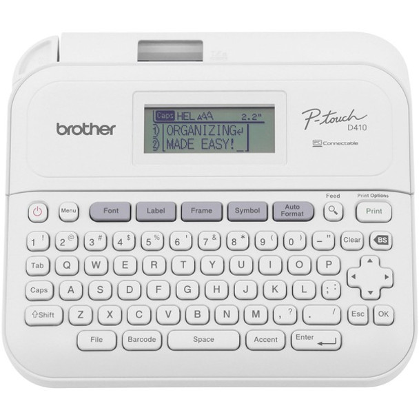 Brother P-touch Home / Office Advanced Connected Label Maker with Case PTD410VP - Brother P-touch Home / Office Advanced Connected Label Maker PT-D410VP, includes Carry Case and 4m Black Print on Clear Sample Label Tape ~1/2" (12mm)