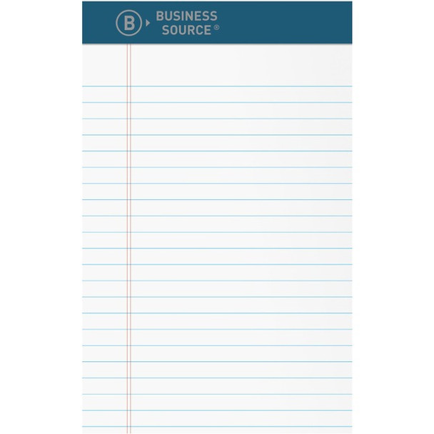 Business Source Premium Writing Pad - 5" x 8" - Tear Proof, Sturdy Back, Bleed-free - 1 Dozen