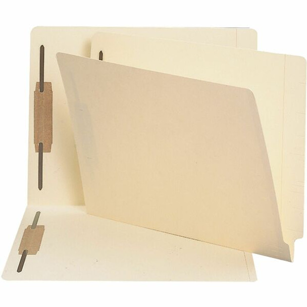 Business Source Straight Tab Cut Letter Recycled Fastener Folder - 8 1/2" x 11" - 2 Fastener(s) - 2" Fastener Capacity - End Tab Location - 10% Recycled - 50 / Box