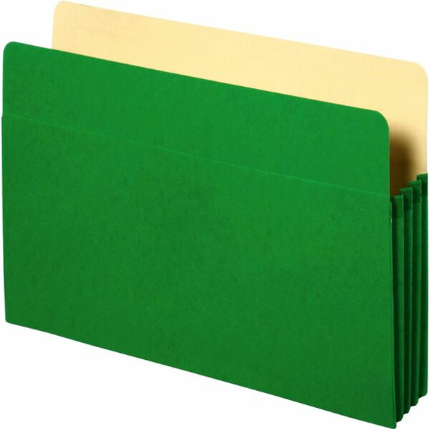 Business Source Letter Recycled File Pocket - 8 1/2" x 11" - 3 1/2" Expansion - Green - 10% Recycled - 1 Each