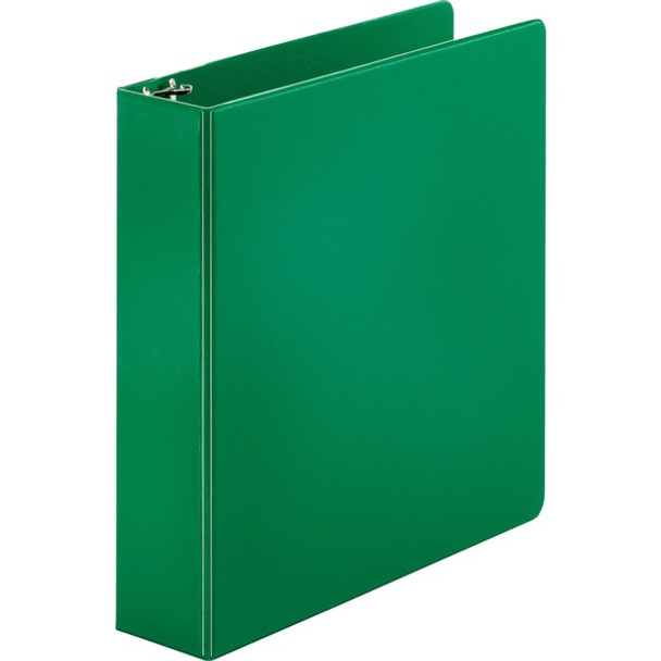 Business Source Basic Round-ring Binder - 2" Binder Capacity - Letter - 8 1/2" x 11" Sheet Size - 3 x Round Ring Fastener(s) - Vinyl - Green - Open and Closed Triggers - 1 Each