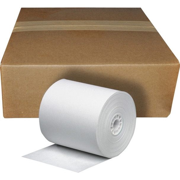 Business Source 1-Ply Adding Machine Rolls - 3" x 165 ft - 1 / Roll - SFI - Lint-free, End of Paper Indicator, Single Ply - White