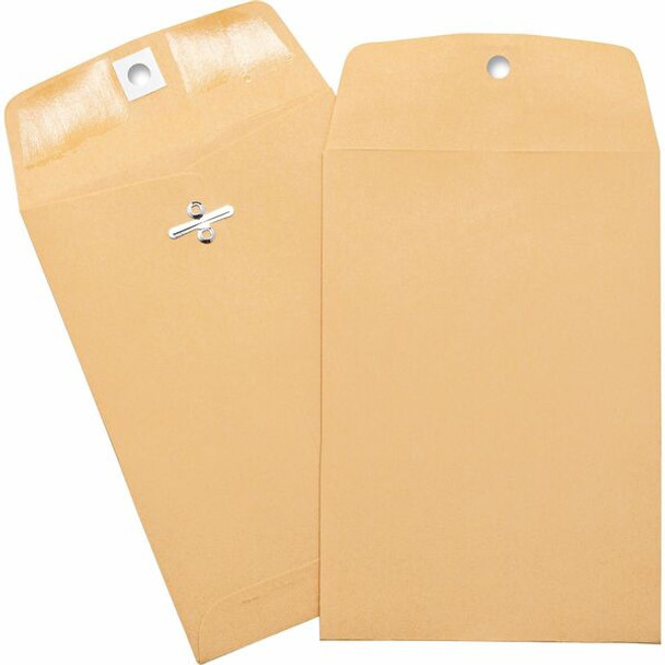 Business Source Heavy-duty Clasp Envelopes - Clasp - #35 - 5" Width x 7 1/2" Length - 28 lb - Clasp - Kraft - 100 / Box - Brown Kraft