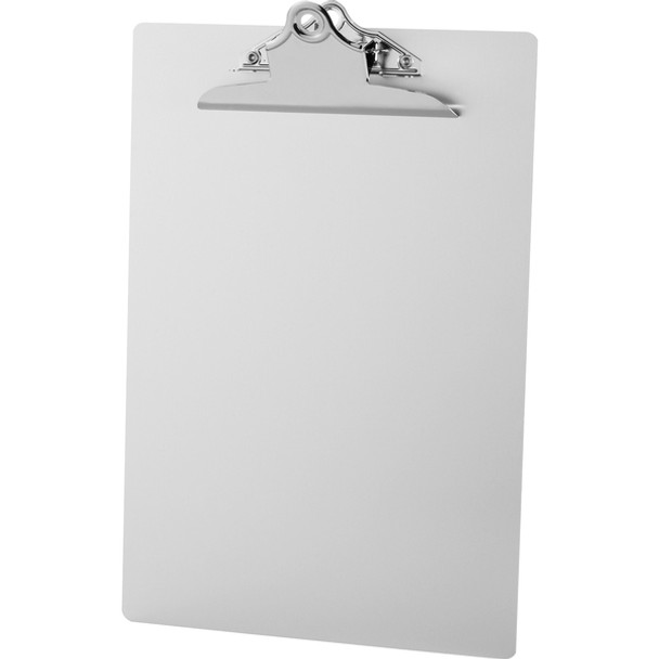 Business Source Aluminum Clipboard - 8 1/2" x 11" - Clamp - Aluminum - Silver - 1 Each