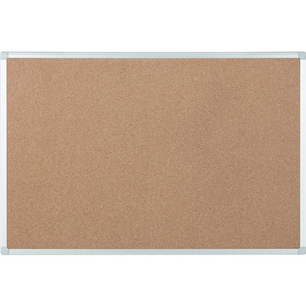 Bi-silque Ayda Cork Bulletin Board - 0.50" Height x 18" Width x 24" Depth - Cork Surface - Self-healing, Durable, Resilient, Heavy-gauge - Aluminum Frame - 1 Each