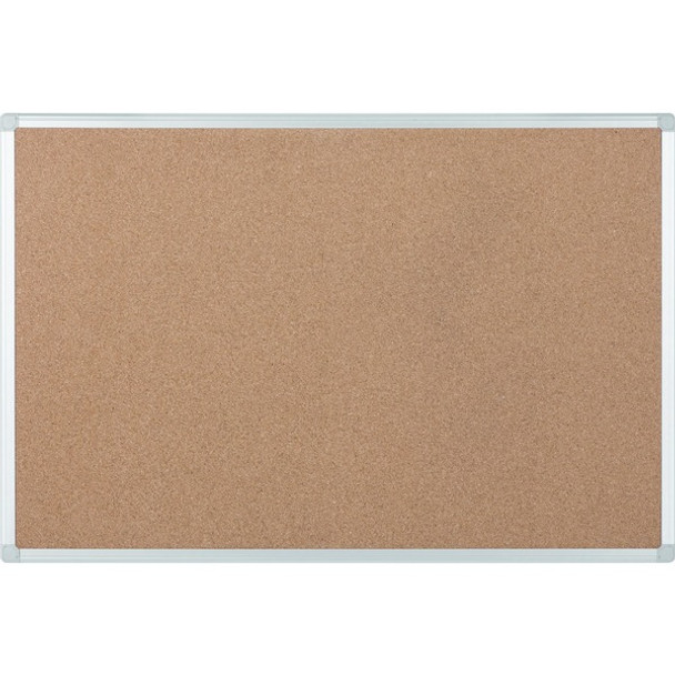 Bi-silque Ayda Cork Bulletin Board - 0.50" Height x 24" Width x 36" Depth - Cork Surface - Self-healing, Durable, Resilient, Heavy-gauge - Aluminum Frame - 1 Each - 24" x 36" x 0.5"