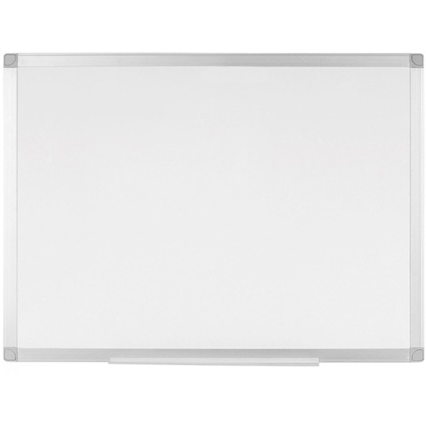 Bi-silque Ayda Porcelain Dry Erase Board - 48" (4 ft) Width x 36" (3 ft) Height - White Porcelain Surface - Aluminum Frame - Rectangle - Horizontal/Vertical - Magnetic - 1 Each