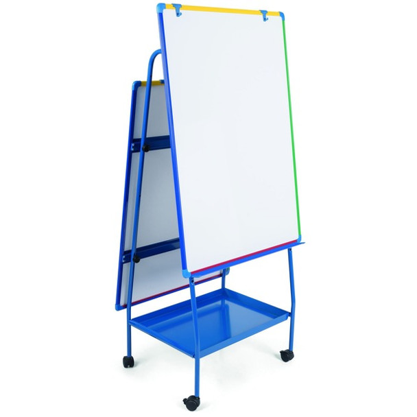 Bi-office Magnetic AdjustableDoublee-sided Easel - White Surface - Rectangle - Magnetic - Assembly Required - 1 Each