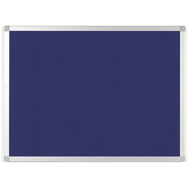 MasterVision Ayda Fabric 36"W Bulletin Board - Blue Fabric Surface - Robust, Tackable, Sleek Style - 1 Each - 0.5" x 36"