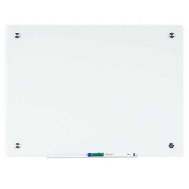 Bi-silque Dry-Erase Glass Board - 24" (2 ft) Width x 36" (3 ft) Height - White Tempered Glass Surface - Rectangle - Horizontal/Vertical - 1 Each