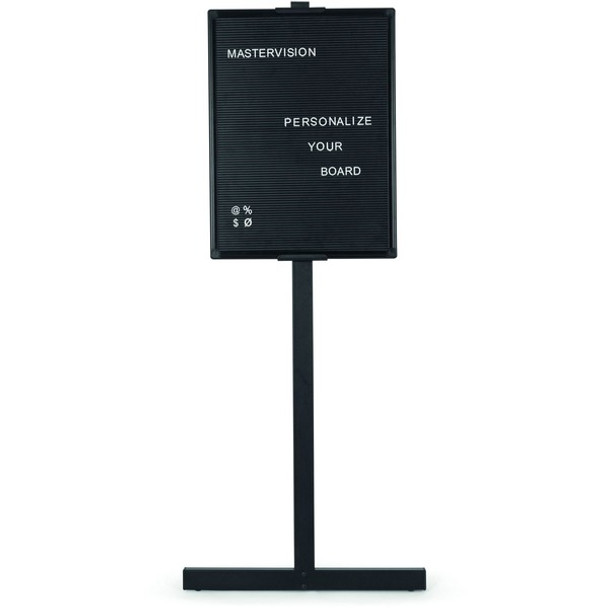 MasterVision Contemporary Standing Letter Board - 36" Height x 24" Width - Black Surface - Black Frame - 1 Each - 63" x 23" x 19"