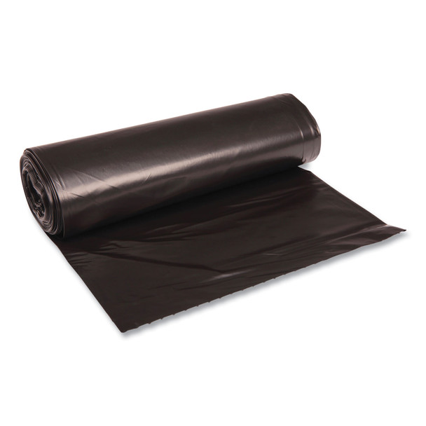 Recycled Low-Density Polyethylene Can Liners, 60 gal, 1.2 mil, 38" x 58", Black, 10 Bags/Roll, 10 Rolls/Carton