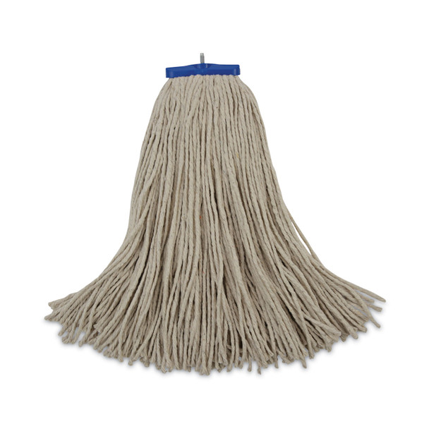 Cut-End Lie-Flat Wet Mop Head, Cotton, 24oz, White