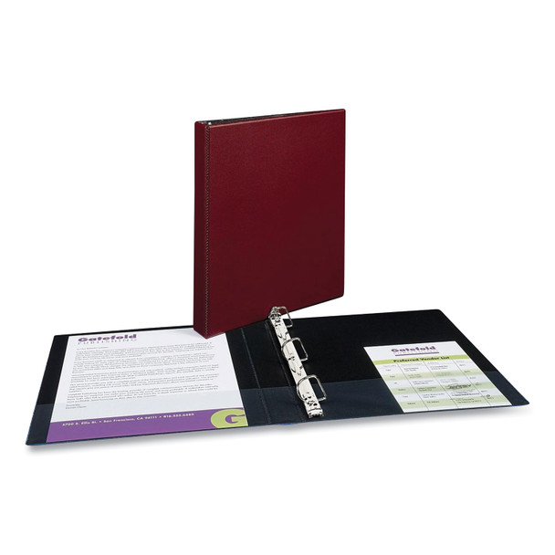 Mighty Zip Tab Binder, 3 Rings, 3" Capacity, 11 x 8.5, Red