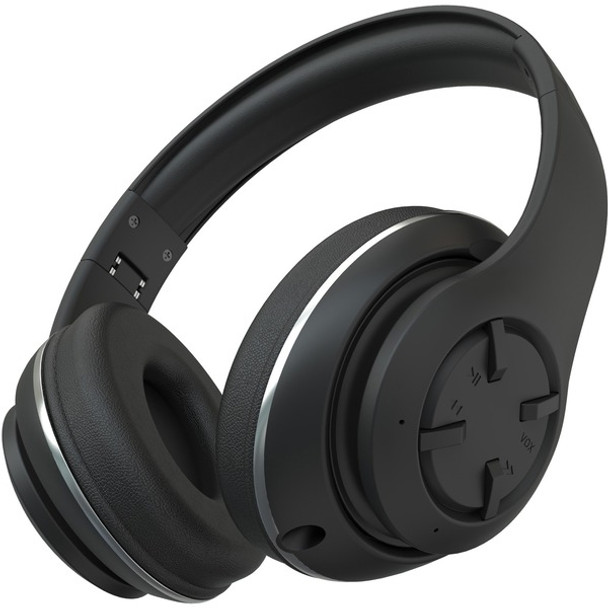 Compucessory Foldable Wireless Headset with Mic - Stereo - Wireless - Binaural - Black