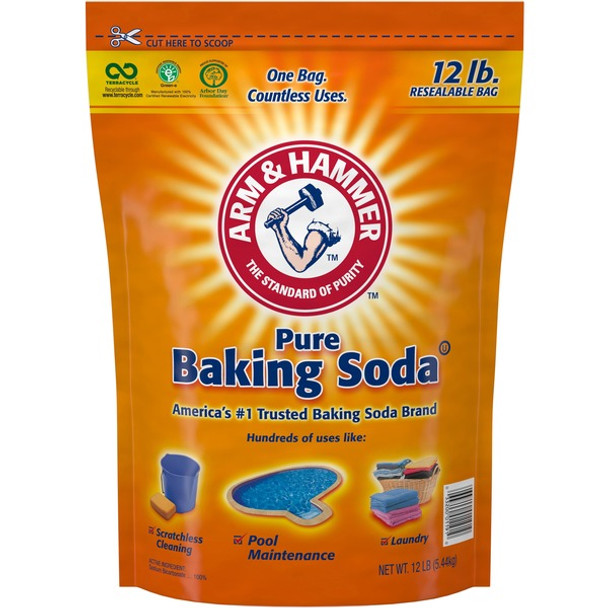 Arm & Hammer Pure Baking Soda - 192 oz (12 lb)Bag - 4 / Carton