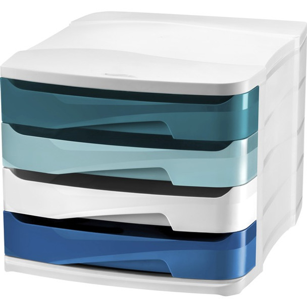 CEP Riviera Desktop Module - 450 x Sheet - 4 Drawer(s) - 9.7" Height x 11.5" Width x 15.2" Depth - Removable Drawer, Shock Resistant, Crack Resistant, Non-skid Feet, Anti-scratch, Recyclable, Stackable - Multi - Polystyrene - 1 Carton