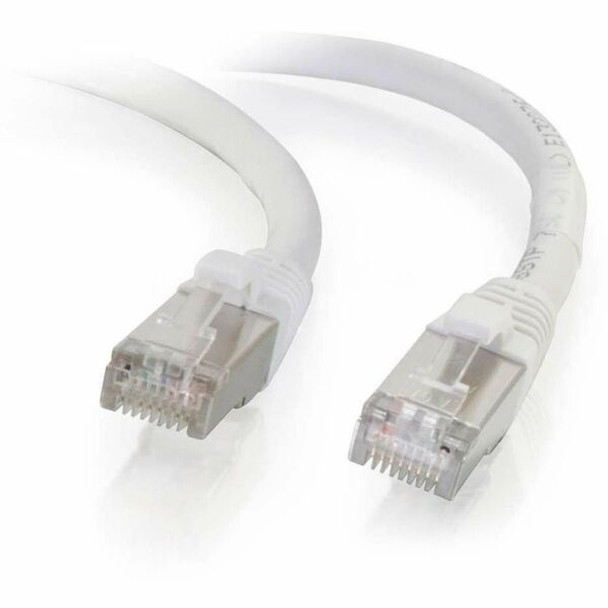 C2G 9ft Cat6 Snagless Shielded (STP) Ethernet Cable - Cat6 Network Patch Cable - PoE - White - Category 6 for Network Device - RJ-45 Male - RJ-45 Male - Shielded - 9ft - White