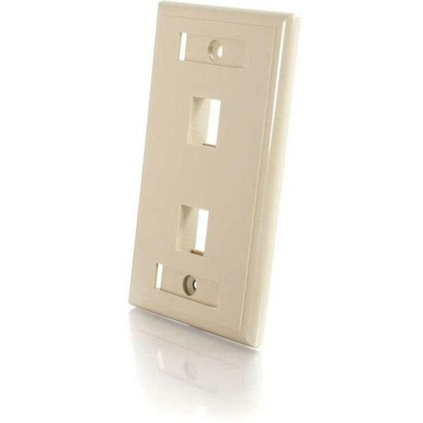 C2G 2-Port Single Gang Multimedia Keystone Wall Plate - Ivory - 2 x Socket(s) - Ivory