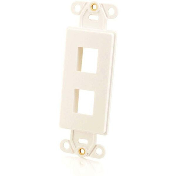 C2G Decora Style 2-Port Multimedia Keystone Insert - White - 2 x Socket(s) - White