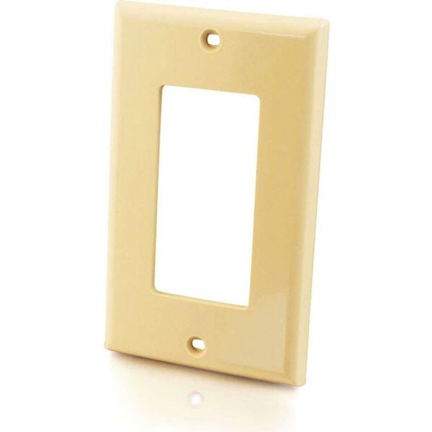 C2G Decorative Style Cutout Single Gang Wall Plate - Ivory - Ivory