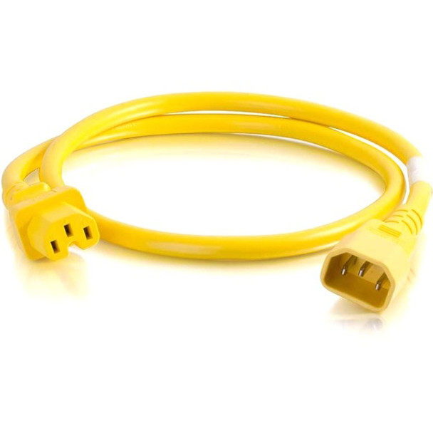 C2G 4ft 18AWG Power Cord (IEC320C14 to IEC320C13) - Yellow - For PDU, Switch, Server - 250 V AC10 A - Yellow - 4 ft Cord Length - 1