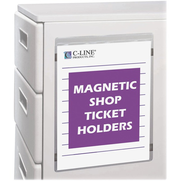 C-Line Magnetic Vinyl Shop Ticket Holders, Welded - 9 x 12, 15/BX, 83912