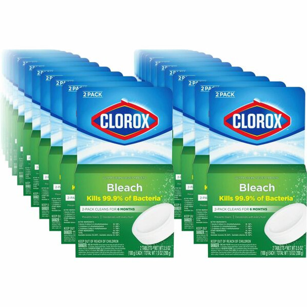 Clorox Ultra Clean Toilet Tablets Bleach - 3.50 oz (0.22 lb) - 2 / Pack - 420 / Bundle - White