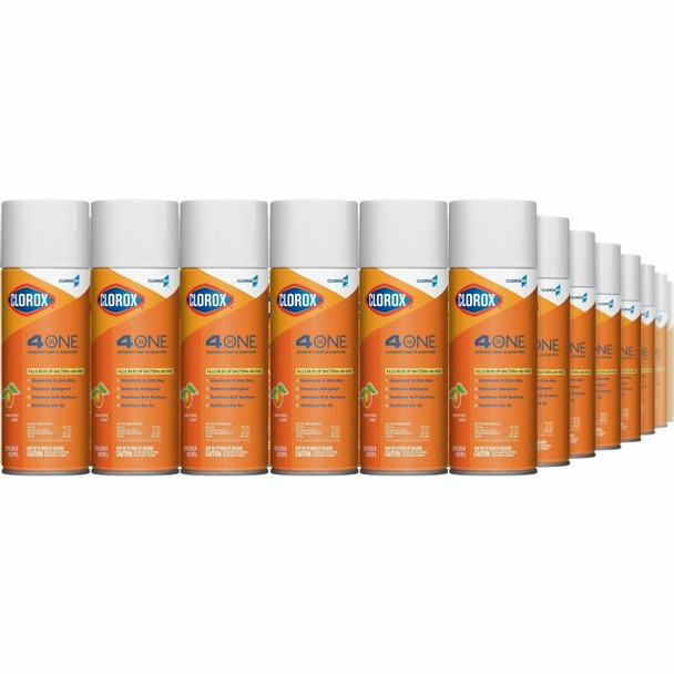 CloroxPro&trade; 4 in One Disinfectant & Sanitizer - 14 fl oz (0.4 quart) - Fresh Citrus Scent - 1596 / Pallet - Orange