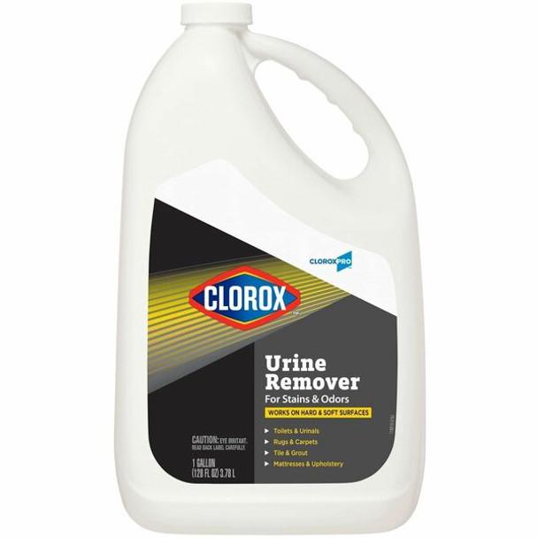 CloroxPro&trade; Urine Remover for Stains and Odors Refill - For Tile, Concrete, Hard Surface, Carpet, Hotel, Locker, School, Restroom, Mattress - 128 fl oz (4 quart) - 1 Each - Bleach-free, Disposable - Clear