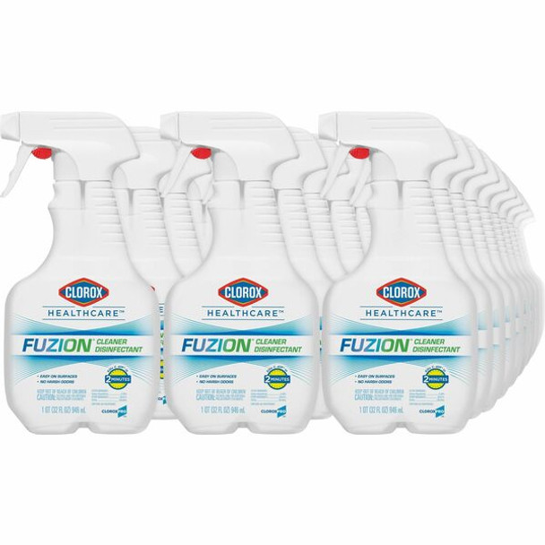Clorox Fuzion Cleaner Disinfectant - Ready-To-Use - 32 fl oz (1 quart)Bottle - 216 / Bundle - Translucent