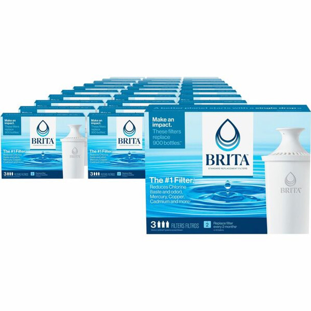 Brita Replacement Water Filter for Pitchers - Dispenser - Pitcher - 40 gal Filter Life (Water Capacity)2 Month Filter Life (Duration) - 2016 / Pallet - Blue, White