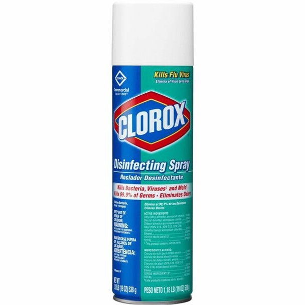 Clorox Commercial Solutions Disinfecting Aerosol Spray - 19 fl oz (0.6 quart) - Fresh Scent - 864 / Pallet