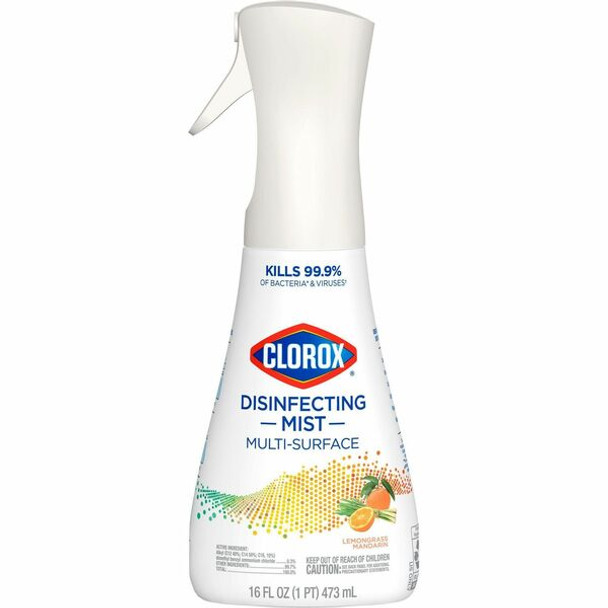Clorox Disinfecting, Sanitizing, and Antibacterial Mist - 16 fl oz (0.5 quart) - Lemongrass Mandarin Scent - 1 Each - White
