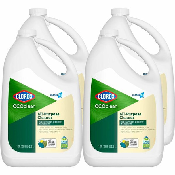 Clorox EcoClean All-Purpose Cleaner - Ready-To-Use - 128 fl oz (4 quart) - 4 / Carton - Green, White