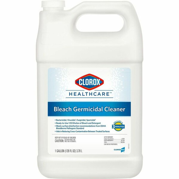 Clorox Healthcare Bleach Germicidal Cleaner Refill - Concentrate - 128 fl oz (4 quart) - 156 / Pallet - White